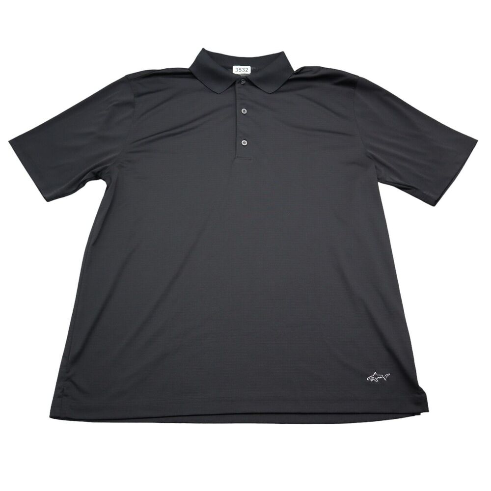 Greg Norman Shirt Mens Large Black Polo Golf Lightweight ML75 Golfing